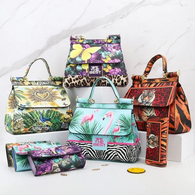 Large Suit Print Handbag