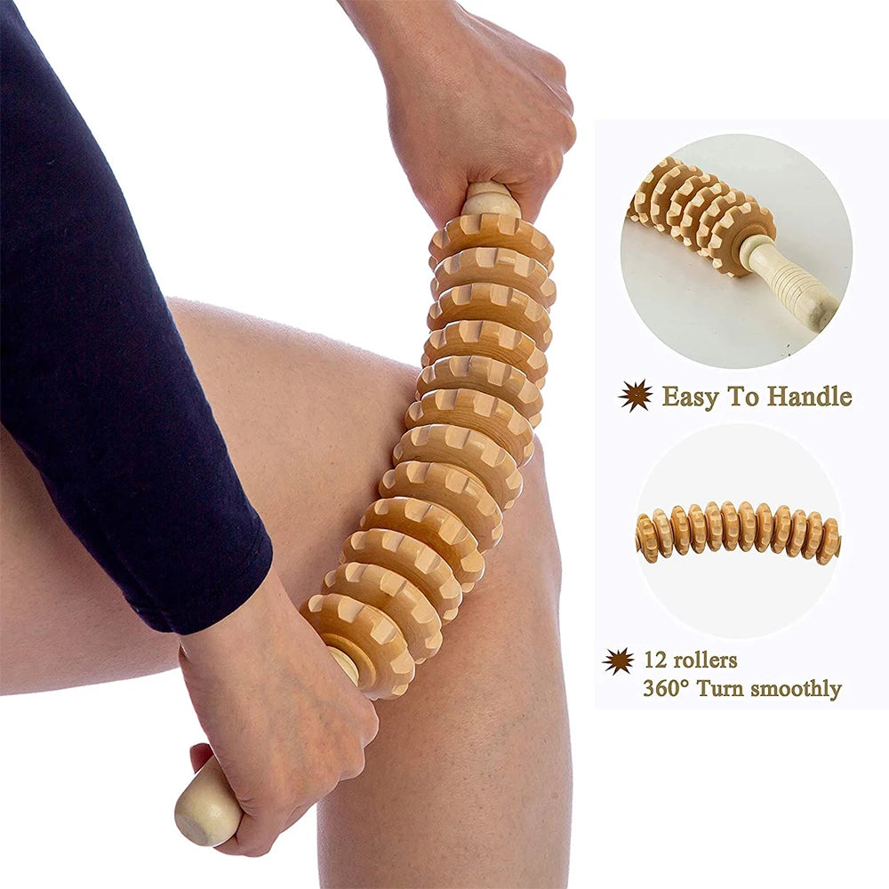 Bendable Wood Therapy Massage Roller