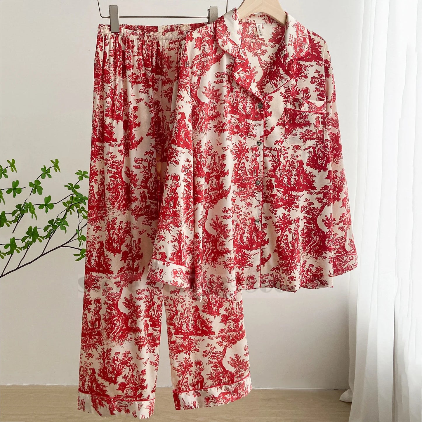 Print Flower  Pajamas Set