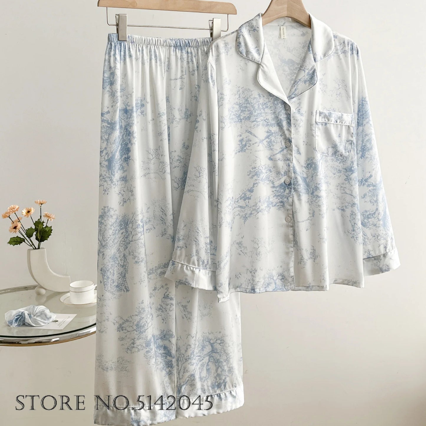 Print Flower  Pajamas Set