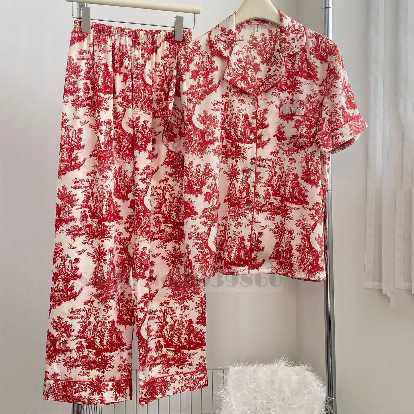 Print Flower  Pajamas Set