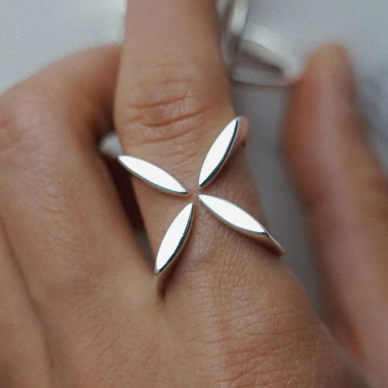 Sterling Silver Star Flower Ring