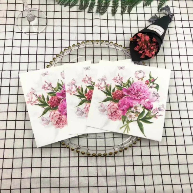 Floral Print Paper Napkins