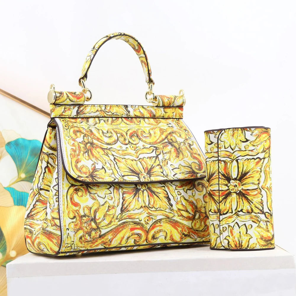 Large Suit Print Handbag