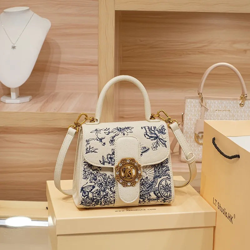 Embroidered rectangle High Texture Bag