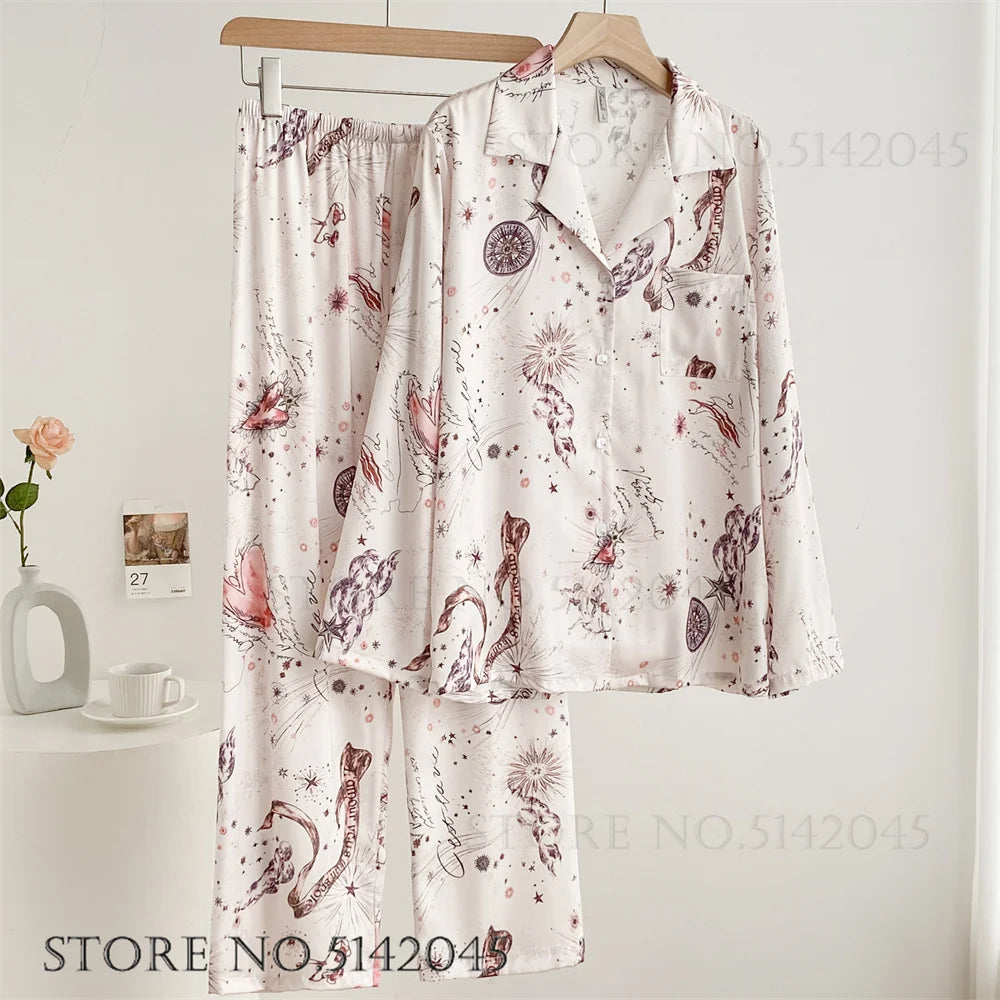 Print Flower  Pajamas Set