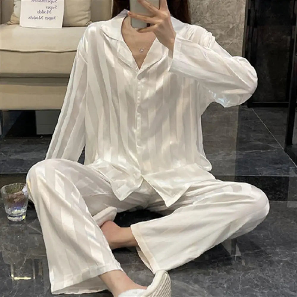 Striped Women Pajama Set Long Sleeve *Get a size larger*