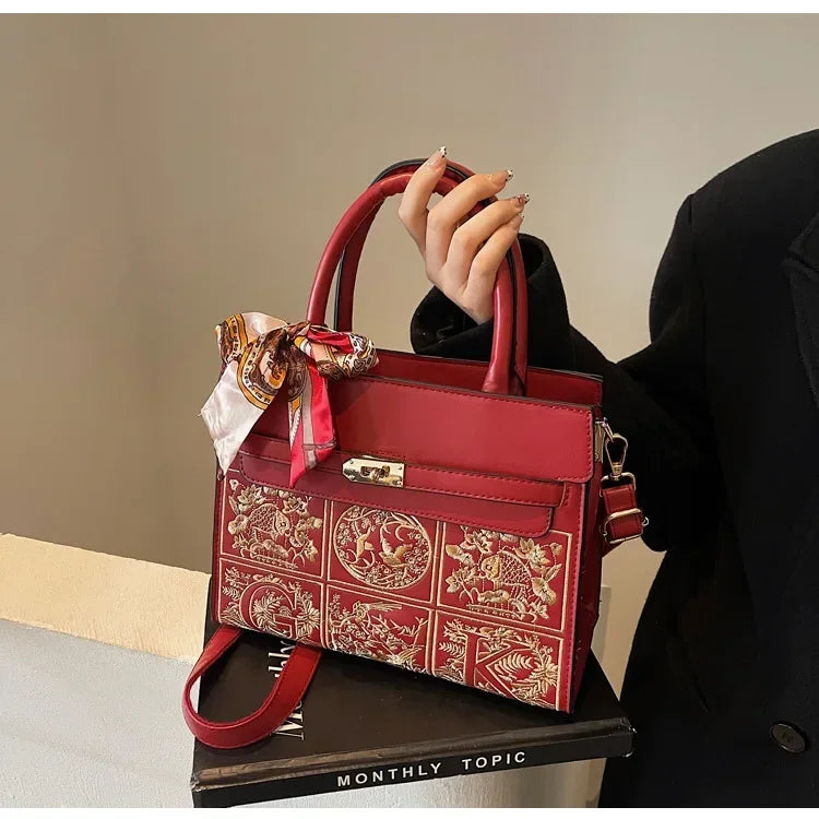 Elegant Embroidered  Handbag