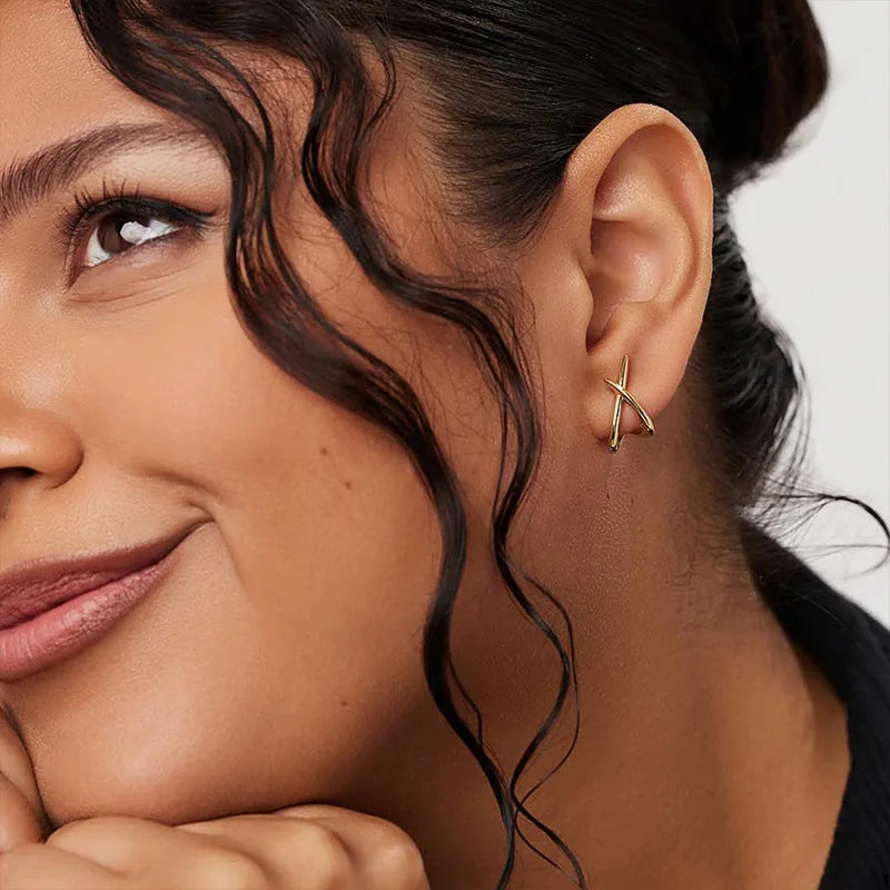 Stainless Steel Cross Stud Earrings