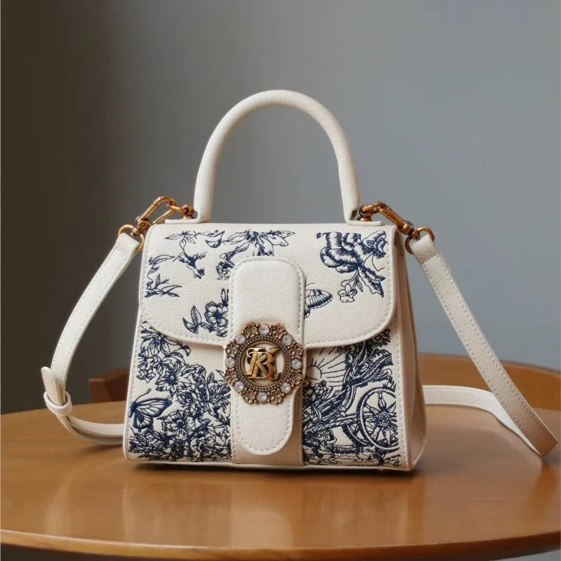 Embroidered rectangle High Texture Bag