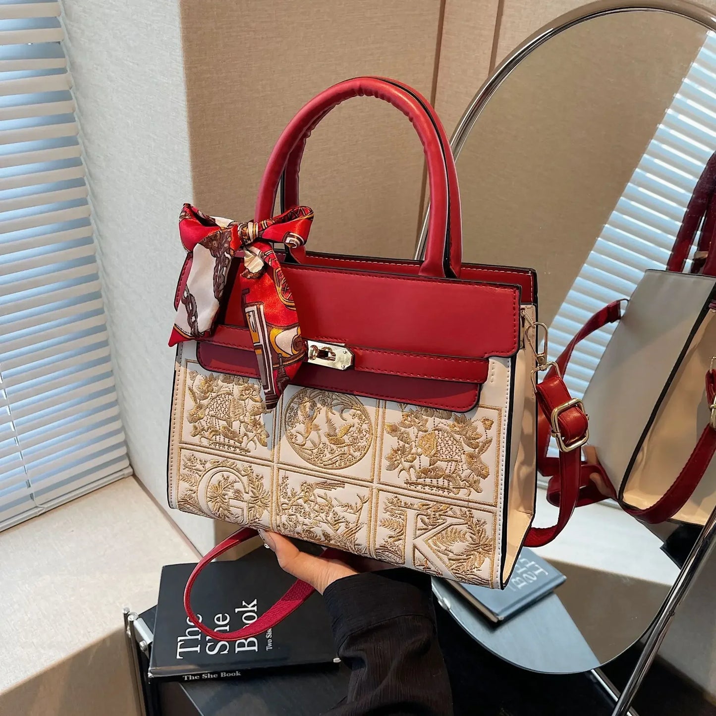 Elegant Embroidered  Handbag