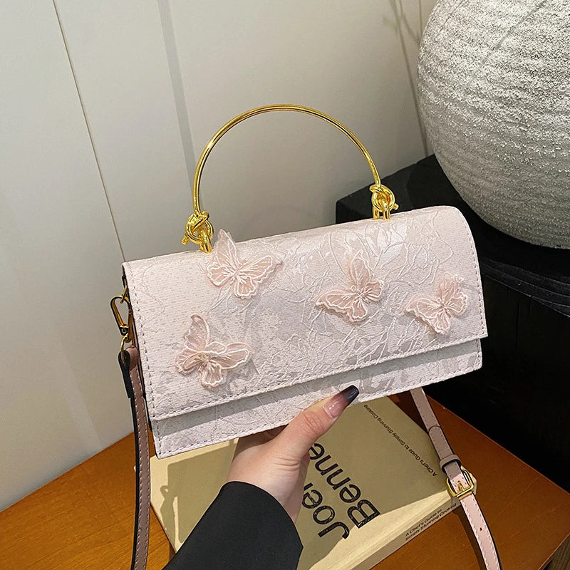 Elegant Butterfly Lace Handbag