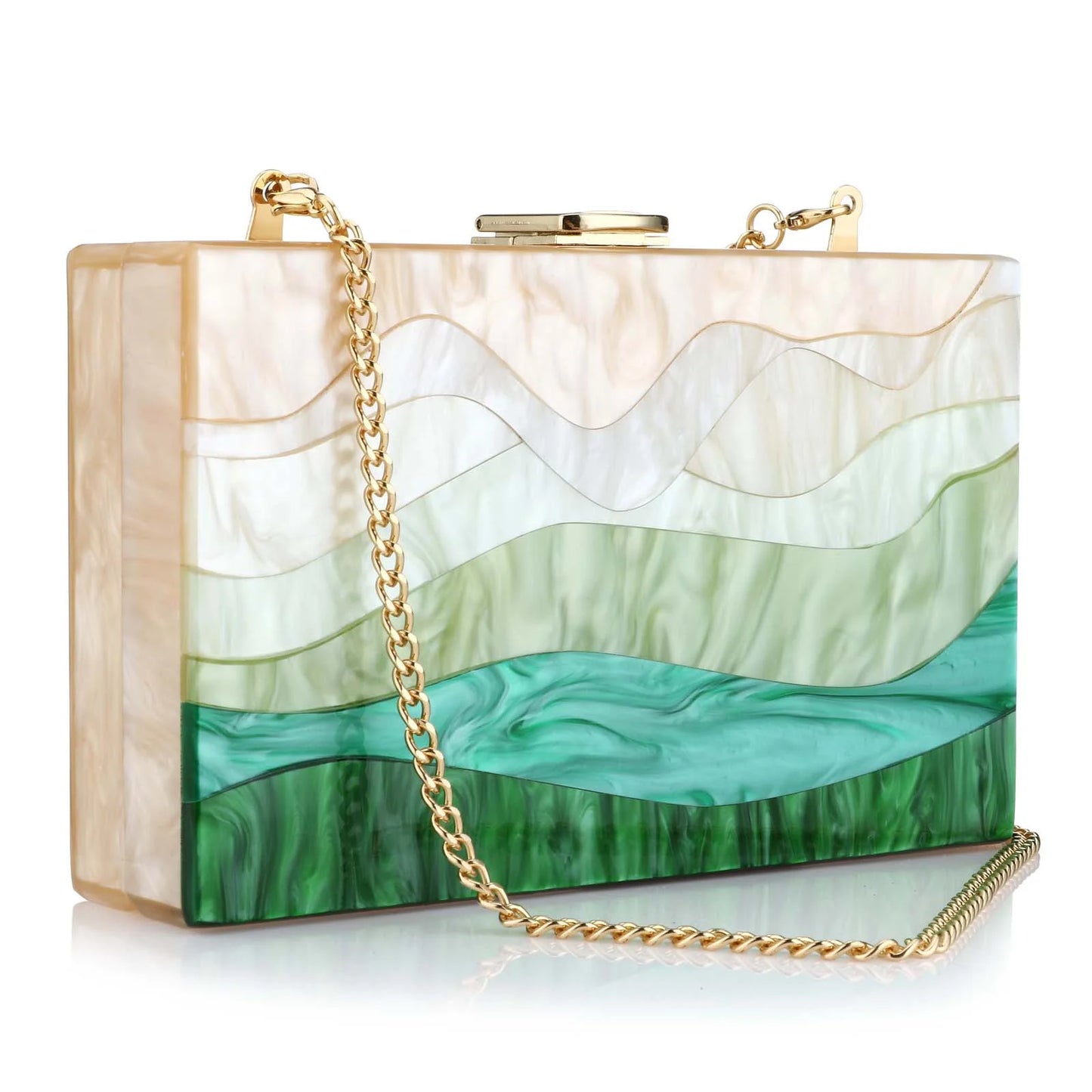 ACRYLIC CHAIN BOX CLUTCH BAG