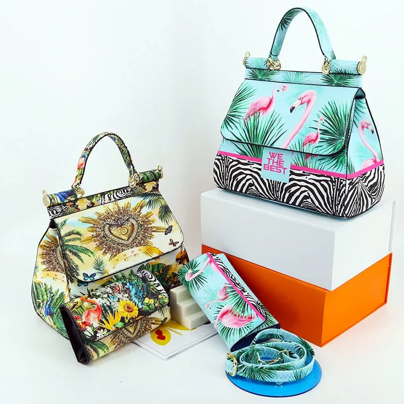 Large Suit Print Handbag