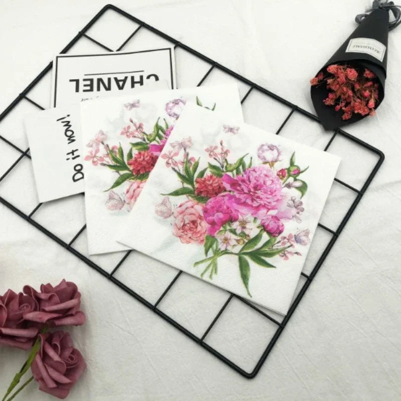 Floral Print Paper Napkins
