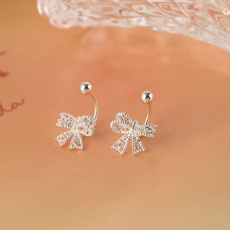 Lace Bow Stud Earrings