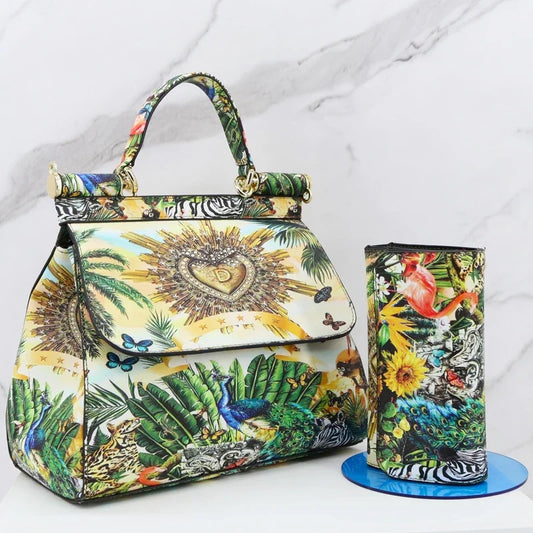 Large Suit Print Handbag