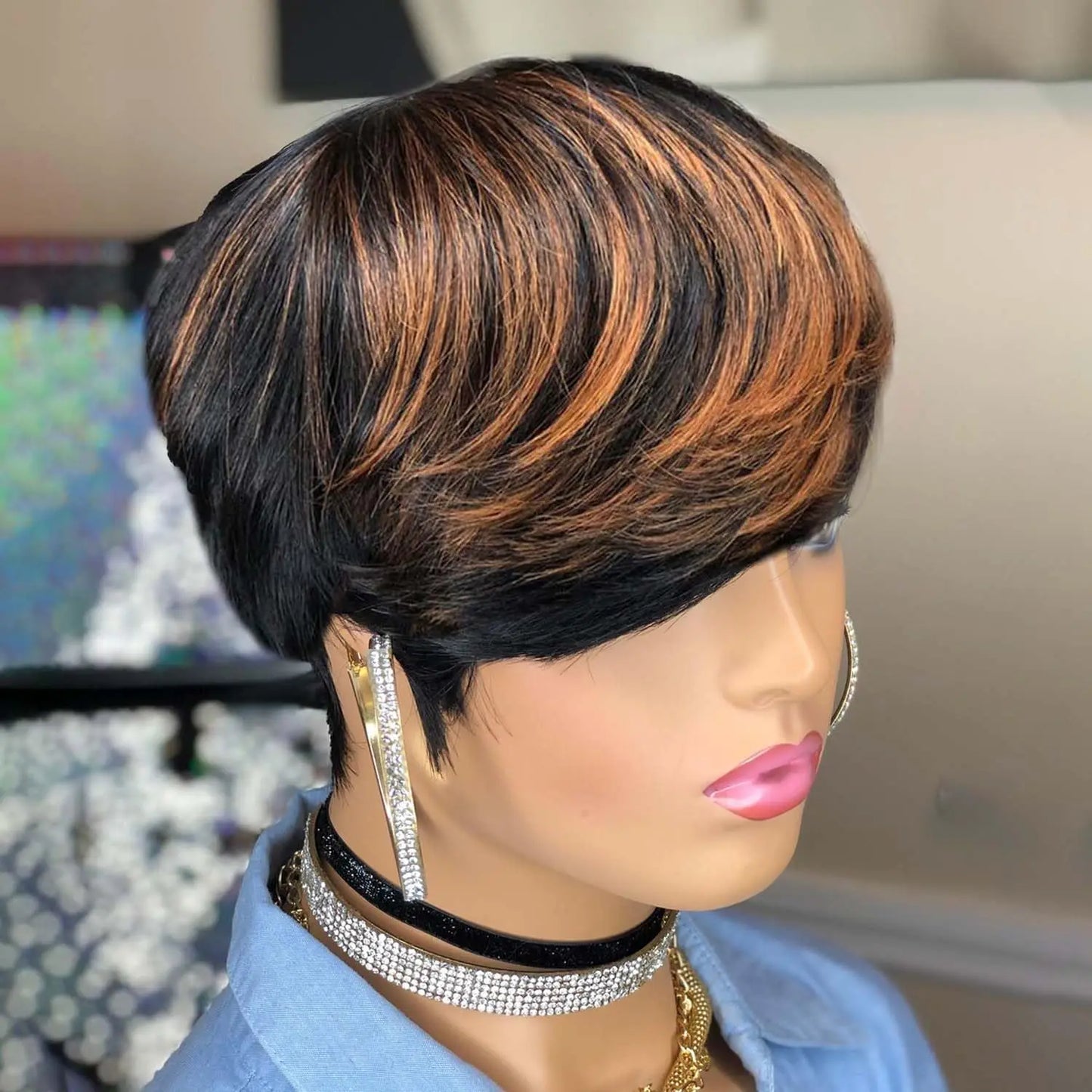 REMY Pixie Cut Human Hair Short Wig