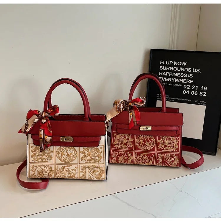 Elegant Embroidered  Handbag