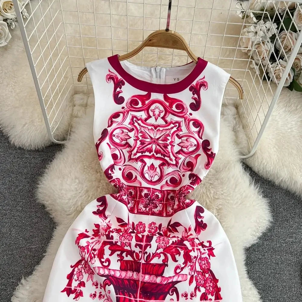 Summer Sleeveless Porcelain Dress