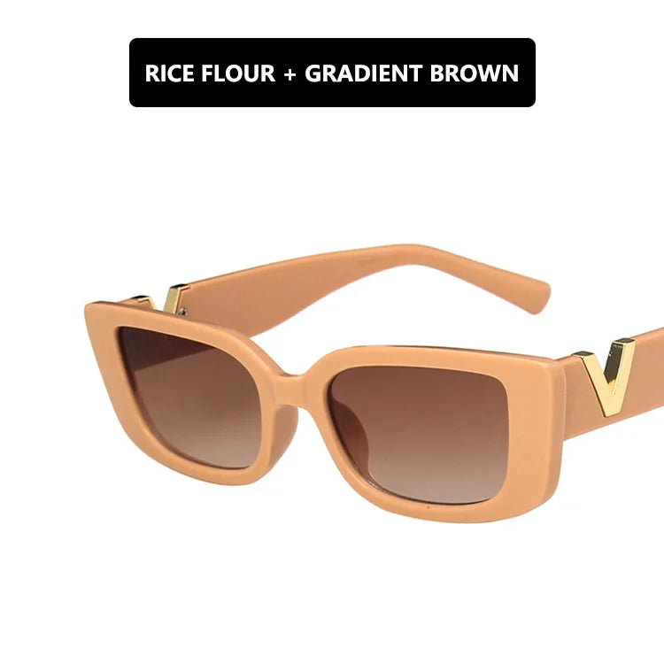 RETRO V RECTANGULAR SMALL FRAME SUNGLASSES
