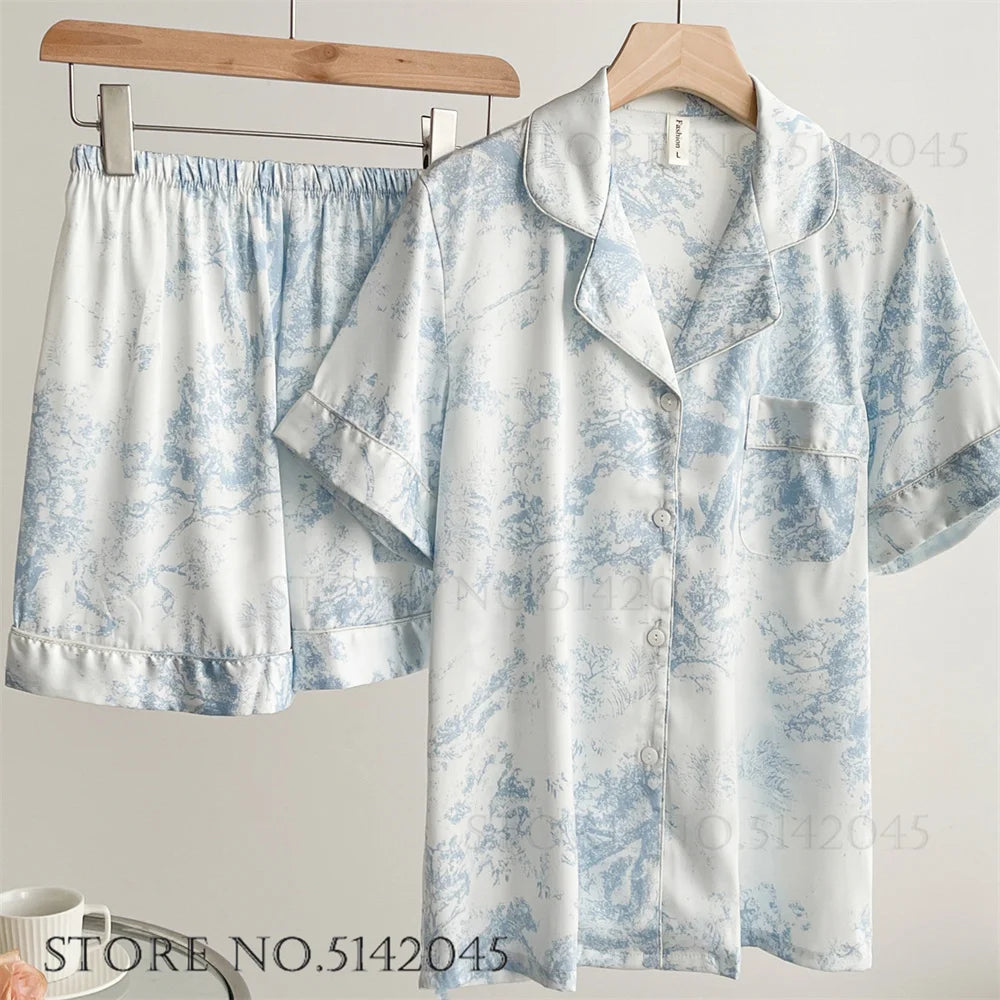 Print Flower  Pajamas Set