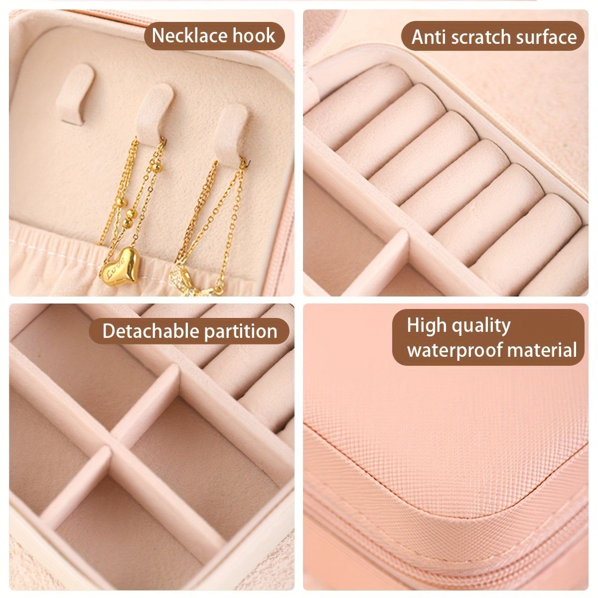 Compact 1pc Travel Jewelry Case