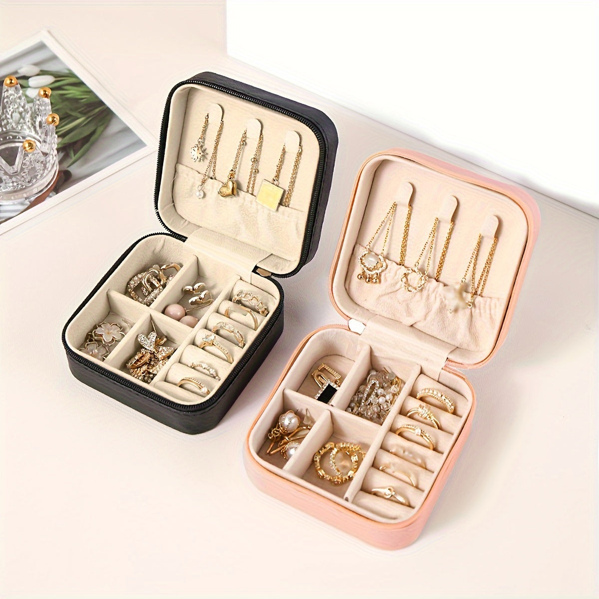 Compact 1pc Travel Jewelry Case