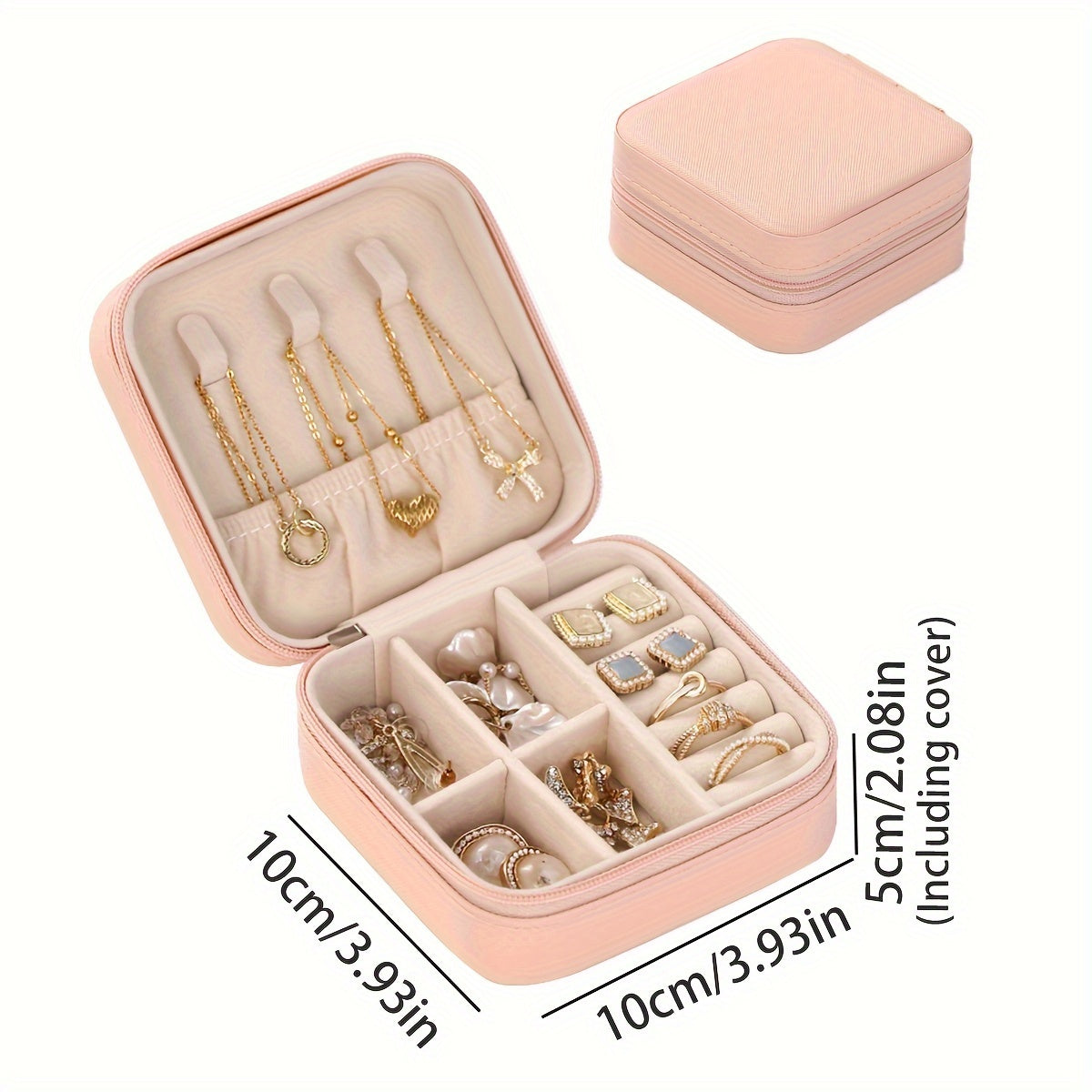 Compact 1pc Travel Jewelry Case