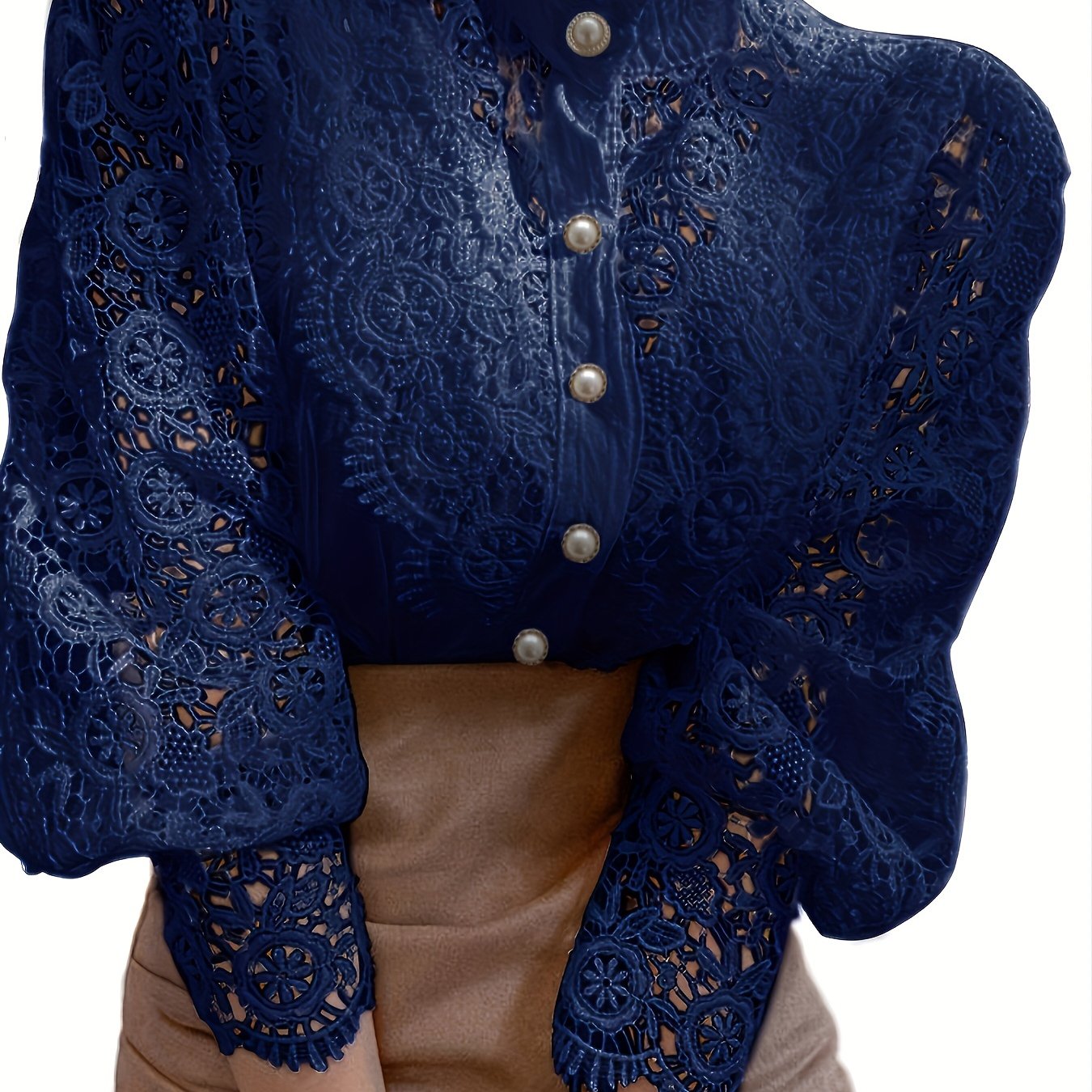 Women's Blouse Lace  Lantern Sleeve