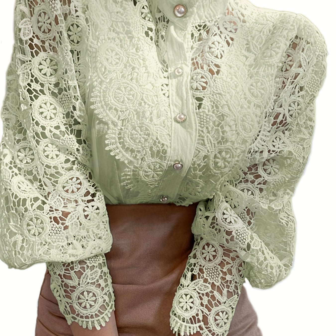 Women's Blouse Lace  Lantern Sleeve