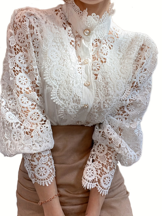 Women's Blouse Lace  Lantern Sleeve